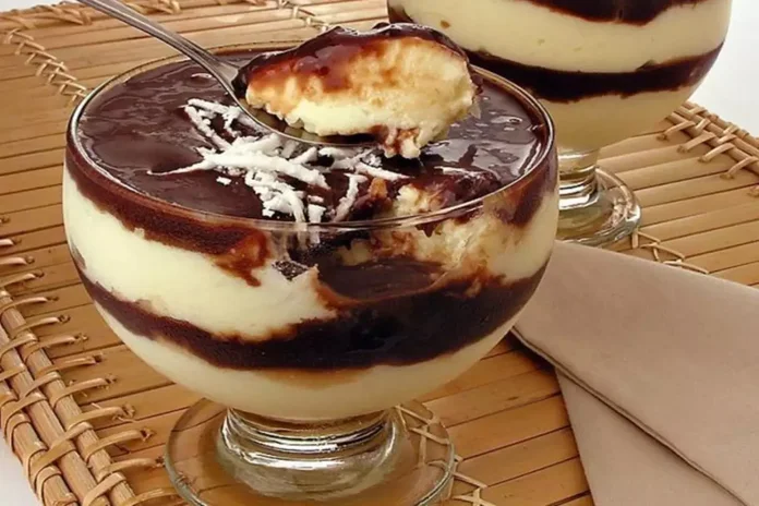 gelado de beijinho com chocolate delicioso