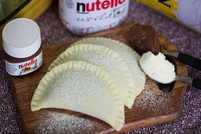 pastel de leite ninho com recheio de nutella