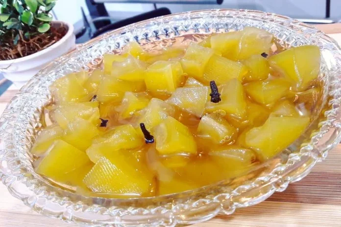 doce de mamao em pedacos