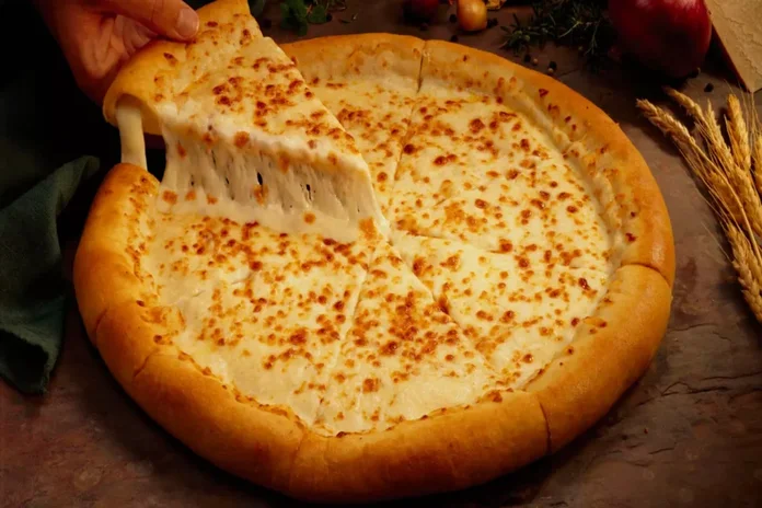 pizza caseira com borda recheada