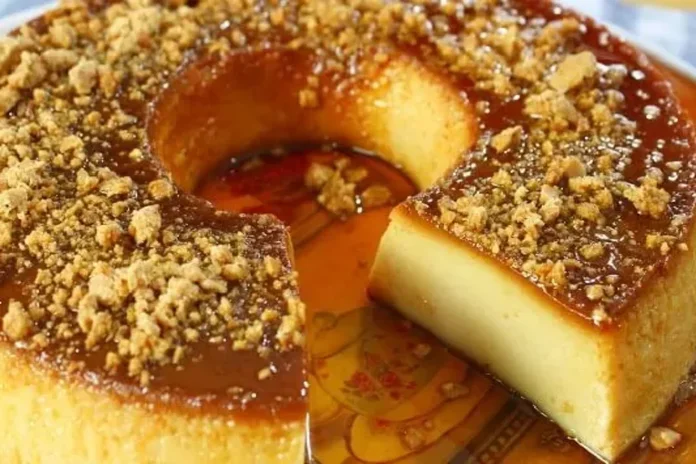 pudim de paçoca com farofa de paçoca