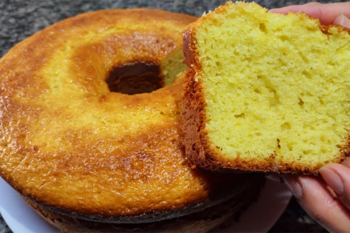receita de bolo de laranja de liquidificador sem leite fofinho