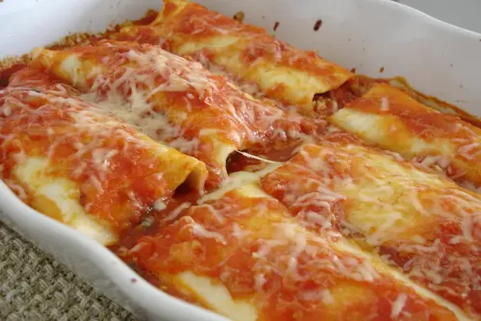 receita de canelone super fácil com massa de pastel