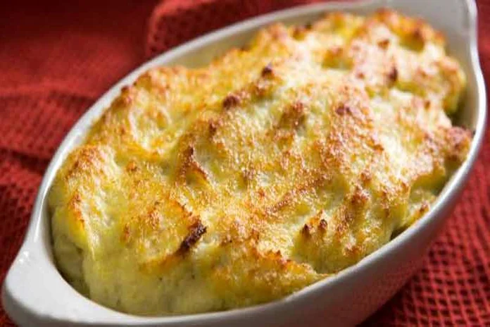 receita de fricassé de bacalhau com purê de batata