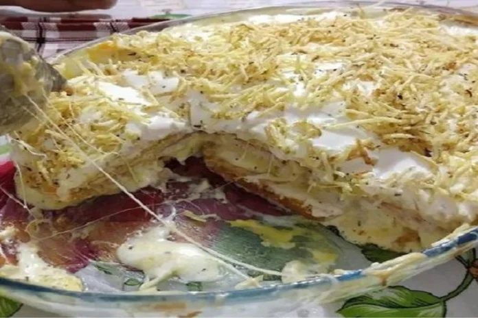 lanche de forno com creme de leite