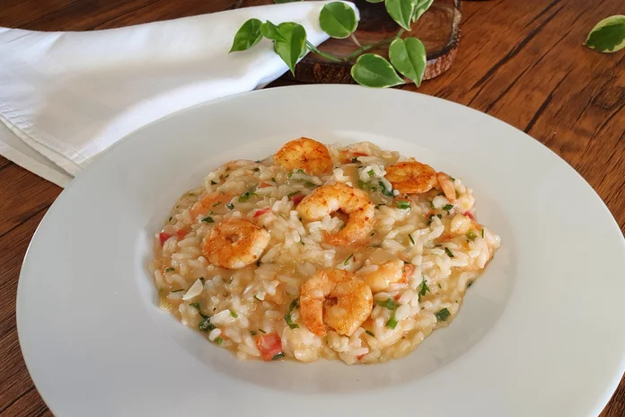 receita de risoto de camarão