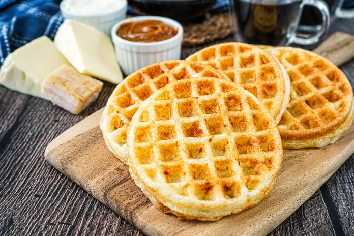 receita de waffle de queijo prático