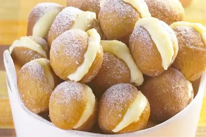 receita de mini sonhos recheados