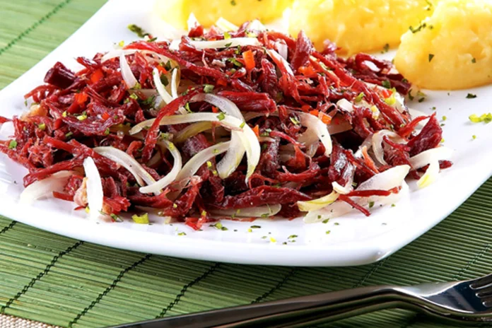receita de carne-seca acebolada