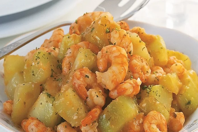 receita de camarão com chuchu