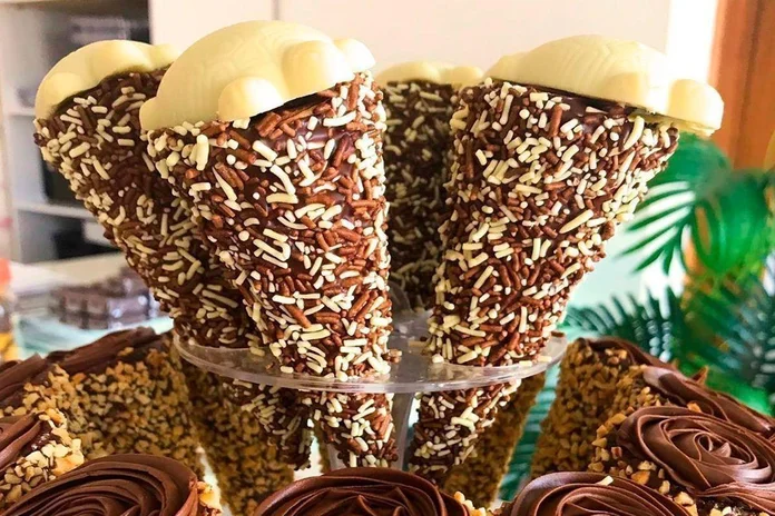 receita de cone trufado de chocolate
