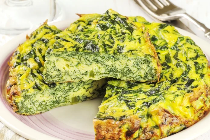receita de omelete de claras com espinafre