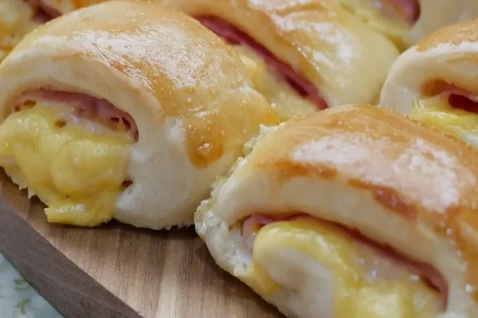 receita de enroladinho de queijo e presunto em 20 minutos