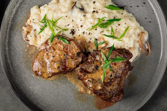 risoto de filé mignon com queijo brie