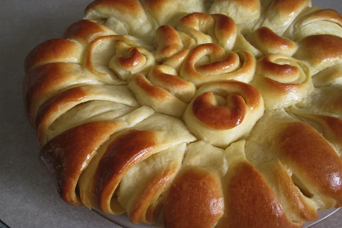 pão doce recheado tipo girassol