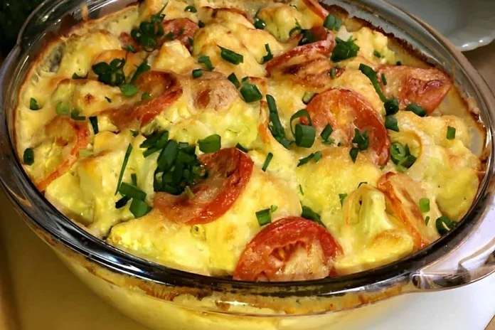 couve flor no forno com creme de milho