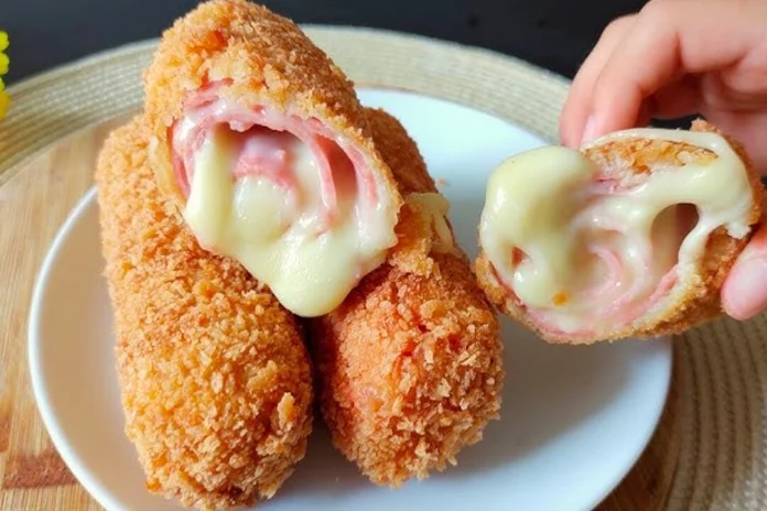 enroladinho de presunto e queijo